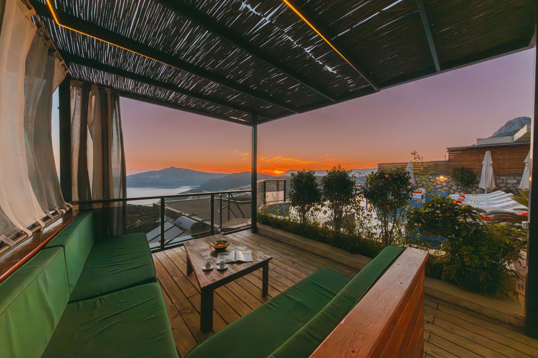 Landscape lighting at dusk in Peoria, AZ